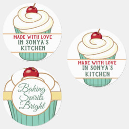 Mit Liebe hergestellter Cupcake Personalisiert Etiketten