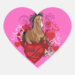 mit Liebe Herz-Aufkleber