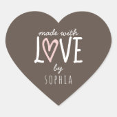 Mit Liebe Herzform Herz-Aufkleber (Vorderseite)