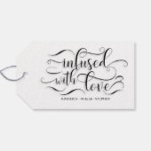 mit Liebe-Hochzeit infiziert Geschenkanhänger (Rückseite Horizontal)