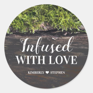 mit Liebe-Hochzeit infiziert Runder Aufkleber