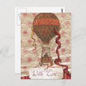 Mit Liebe Hot Air Ballon Postkarte (Vorne/Hinten)