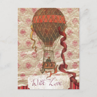 Mit Liebe Hot Air Ballon Postkarte