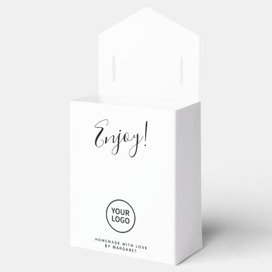 Mit Liebe Ihr eigenes Logo schwarze Schleife Geschenkschachtel (Geöffnet)