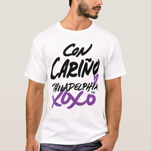 "Mit Liebe" im spanischen T - Shirt (Vorderseite)