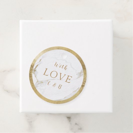 Mit Liebe Imitate Gold Marmor moderne Hochzeit Geschenkanhänger (Beispiel)