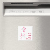 "Mit Liebe" in Lipstick Pink Magnet (In Situ (Geschirrspüler))