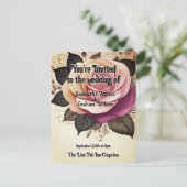 Mit Liebe in voller Blütezeit Einladung Postkarte (Stehend Vorderseite)