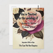 Mit Liebe in voller Blütezeit Einladung Postkarte (Vorne/Hinten)