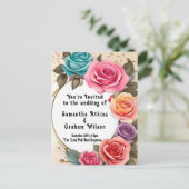 Mit Liebe in voller Blütezeit Einladung Postkarte (Stehend Vorderseite)