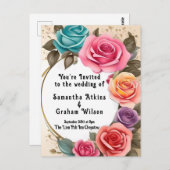 Mit Liebe in voller Blütezeit Einladung Postkarte (Vorne/Hinten)