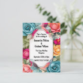 Mit Liebe in voller Blütezeit Einladung Postkarte (Stehend Vorderseite)