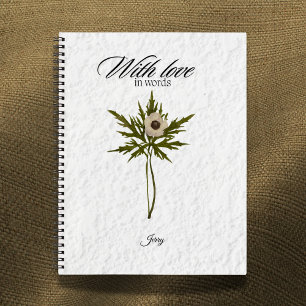 Mit Liebe in Worten Personalisiertes Trockenblumen Notizblock