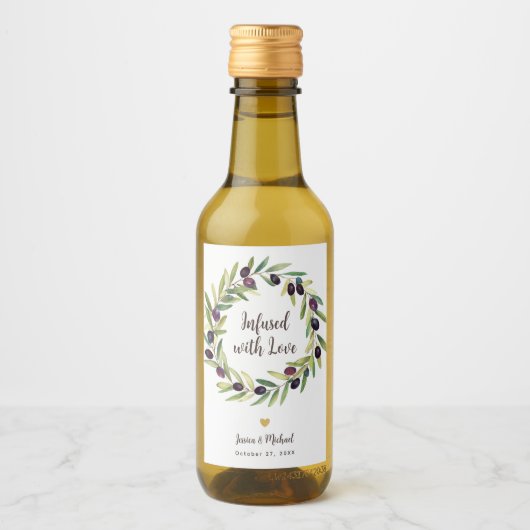 Mit Liebe infundierte Gastgeschenke Hochzeiten von Weinetikett (Vorderseite)