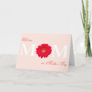 Mit Liebe Mama am Muttertag Gerbera Daisy Blume Karte