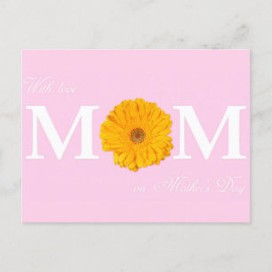 Mit Liebe Mama am Muttertag Gerbera Daisy Blume Postkarte