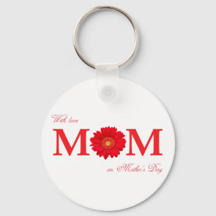 Mit Liebe Mama am Muttertag Gerbera Daisy Blume Schlüsselanhänger