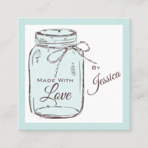 Mit Liebe Mason Jar Business Card Quadratische Visitenkarte