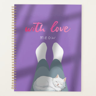 "Mit Liebe, Meow" Kuschelkatzen-Notizbuch Planer