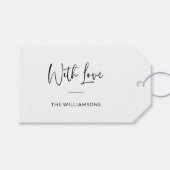 Mit Liebe | Minimalistische Typografie Personalisi Geschenkanhänger (Vorderseite (Horizontal))