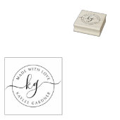 Mit Liebe Mit Monogramm gemacht Gummistempel (Stempel)