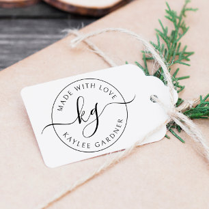 Mit Liebe Mit Monogramm gemacht Gummistempel