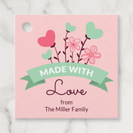 Mit Liebe Modern Pink Gefallen Tags 1 Geschenkanhänger