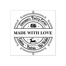 Mit Liebe Modernes Retro Rot Gummistempel