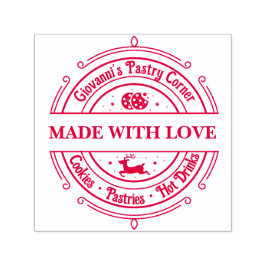 Mit Liebe Modernes Retro Rot Permastempel