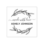 Mit Liebe Name Laurel Leaf hergestellt Gummistempel (Prägung)