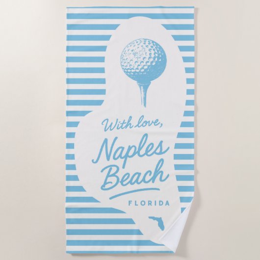 Mit Liebe Naples Beach Golf Tee Handtuch (Vorderseite)