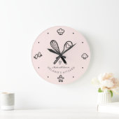 Mit Liebe Niedlich gebacken Whisky rosa Große Wanduhr (Zuhause)