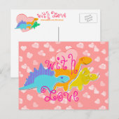 Mit Liebe Niedliche Dinosaurier Postkarte (Vorne/Hinten)