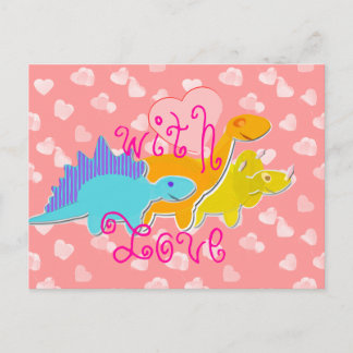 Mit Liebe Niedliche Dinosaurier Postkarte