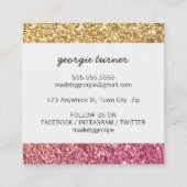 MIT LIEBE niedliche Verpackung Glitzer goldfarben Quadratische Visitenkarte (Rückseite)