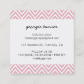 MIT LIEBE niedliche Verpackung Zickzack schwarz ro Quadratische Visitenkarte (Rückseite)