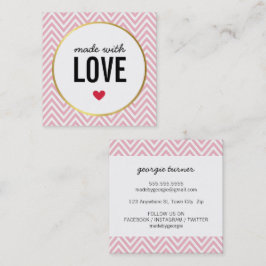 MIT LIEBE niedliche Verpackung Zickzack schwarz ro Quadratische Visitenkarte
