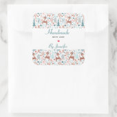 Mit Liebe Niedliches Hirsch in einem Waldmuster Quadratischer Aufkleber (Tasche)