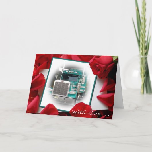 Mit Liebe...Päckchen LKW-Grußkarte Karte (Vorderseite)