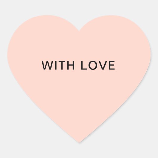Mit Liebe Pastel Rosa Stilvoll Minimalistisch Hübs Herz-Aufkleber (Vorderseite)