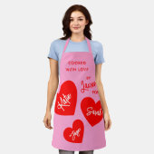 Mit Liebe Personalisiert rosa gekocht Schürze (Getragen)