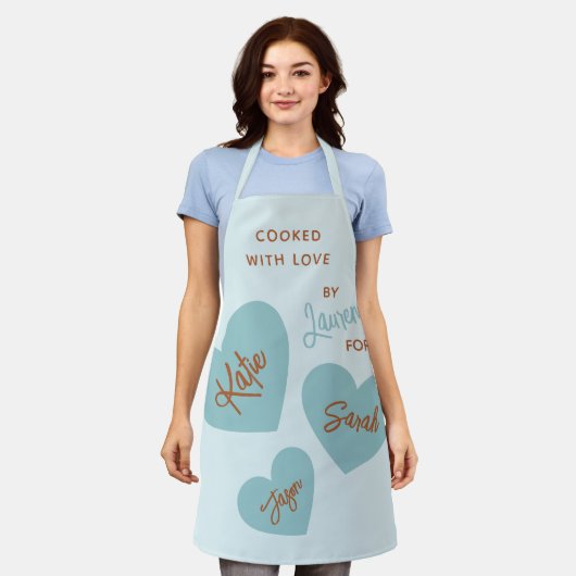 Mit Liebe Personalisiert weich blau gekocht Schürze (Getragen)