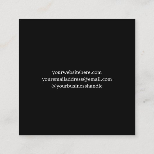 Mit Liebe Personalisierte Bestellung Vielen Dank Quadratische Visitenkarte (Rückseite)