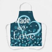 Mit Liebe Personalisierte Schürze in Dunkel Aquama (Vorderseite)
