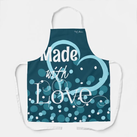Mit Liebe Personalisierte Schürze in Dunkel Aquama (Vorderseite)