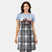 Mit Liebe Personalisierte Schürze in Grau