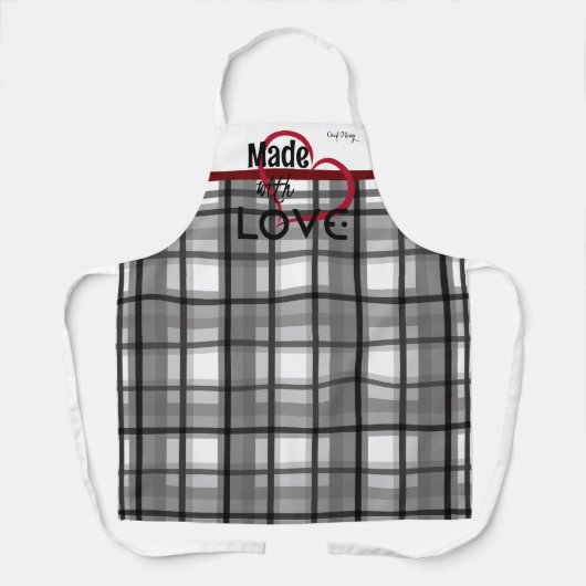 Mit Liebe Personalisierte Schürze in Grau (Vorderseite)