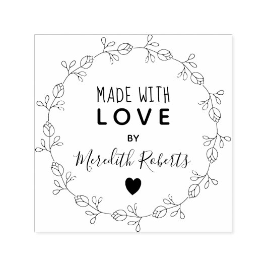 Mit Liebe Personalisierter Blumenkranz Permastempel (Design)