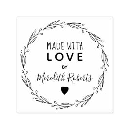 Mit Liebe Personalisierter botanischer Kranz Permastempel