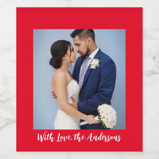 Mit Liebe Personalisiertes Foto Weinetikett (Einzelnes Label)
